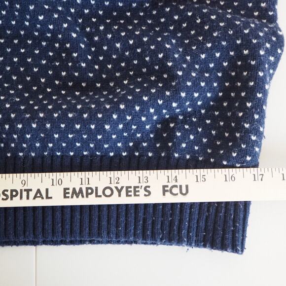 Gap Men's Lambswool Sweater Size Large Navy Fair Isle Shawl Neck Pullover - Picture 6 of 9